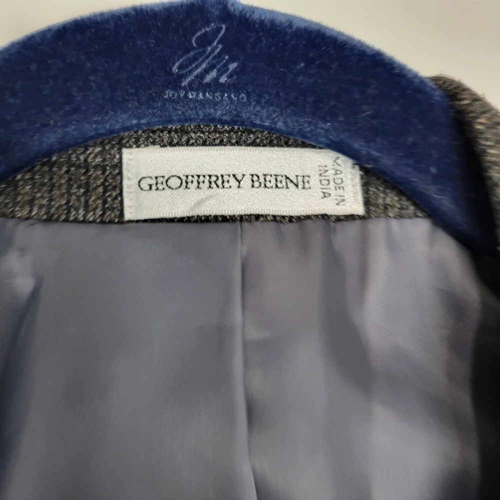 Geoffrey Beene Men's Textured Gray Black Brown Blazer 2 Button Size 42R